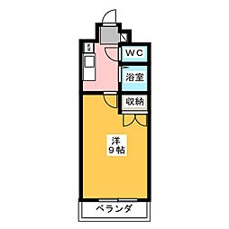 コンホール千種 2階1Kの間取り
