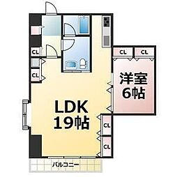 Ｃｕｒｉｏｕｓ　Ｃｏｕｒｔ 5階1LDKの間取り