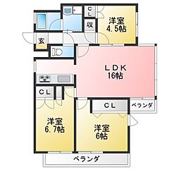 アビタ覚王山 3LDKの間取図画像