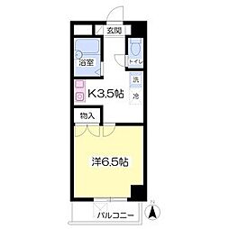 ジュネス北千種 3階1Kの間取り
