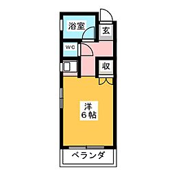 覚王山ビレッジ ワンルームの間取図画像