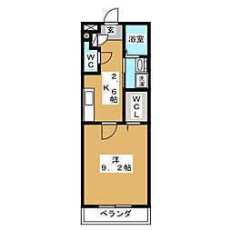カンパーナ春岡 4階1Kの間取り