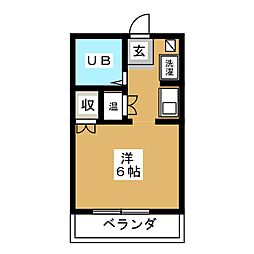 サンシティ上野 ワンルームの間取図画像
