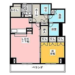 メイビル向陽町（新館） 3階1LDKの間取り