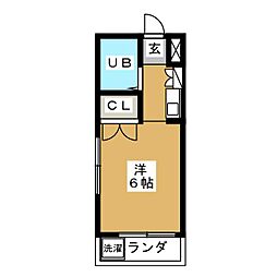 メゾン・ド・テオリー 1階ワンルームの間取り