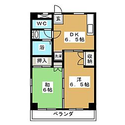 エスペランサ・みずの 2DKの間取図画像
