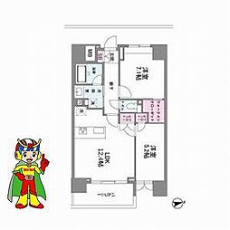 シーズンフラッツ今池NORTH 2LDKの間取図画像