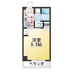 KMコート 1Kの間取図画像
