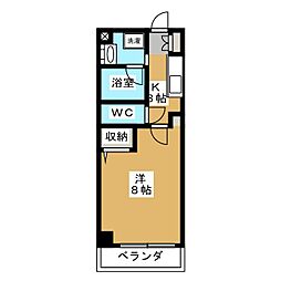 シテイライフ覚王山北 1Kの間取図画像