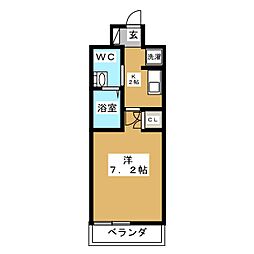 アーデン春岡 1Kの間取図画像