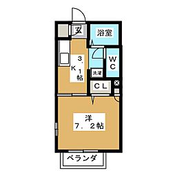 スペーシア 1Kの間取図画像