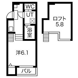 吹上パークタワー31F 1Kの間取図画像
