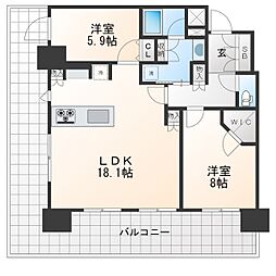 ザ・ファインタワー名古屋今池 2LDKの間取図画像