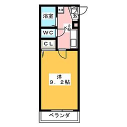 シテイライフ池下 1Kの間取図画像