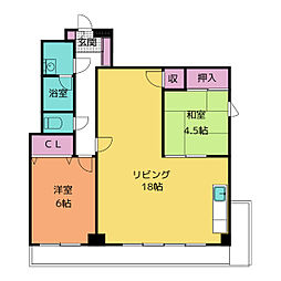 吉澤ビルメゾンヨシザワ 2LDKの間取図画像