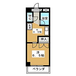 ジュネス北千種 1Kの間取図画像