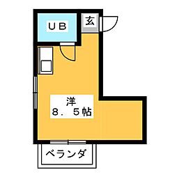 ハイツ裕 ワンルームの間取図画像