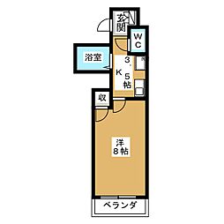 エスターブル池下 1Kの間取図画像