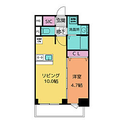 プレサンス広小路通今池 1LDKの間取図画像