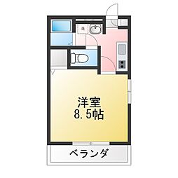 エクセル光徳池下 1Kの間取図画像