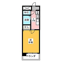 ベル池下 1Kの間取図画像