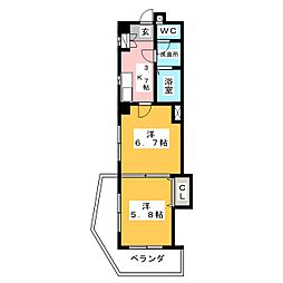 FJ日進通 2Kの間取図画像