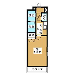 カーサ千種A 1Kの間取図画像