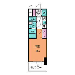 エスリード今池ルミナス 1Kの間取図画像