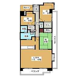 ロータリー春岡 3LDKの間取図画像