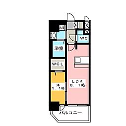 プレサンスNAGOYA覚王山 1LDKの間取図画像