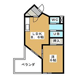 ランチョス覚王山 1LDKの間取図画像