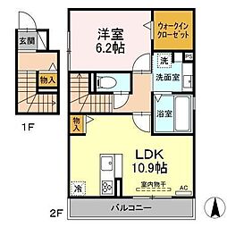 セジュール桐林 1LDKの間取図画像