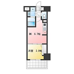 プレイズシード今池 1DKの間取図画像