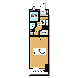 グレイス吹上 1Kの間取図画像