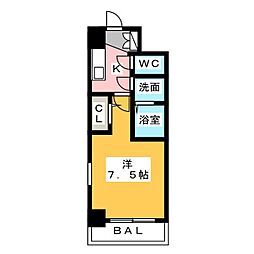 エスリード池下レスティア 1Kの間取図画像
