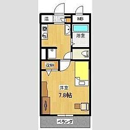 ノーブルハウス吉田 1Kの間取図画像