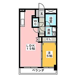 REGALO覚王山 1LDKの間取図画像