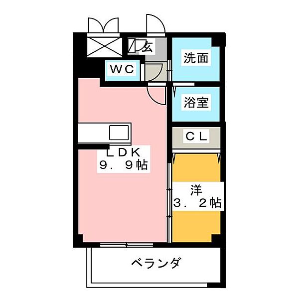 モデルノ ｜愛知県名古屋市中村区高道町５丁目(賃貸マンション1LDK・2階・33.50㎡)の写真 その2