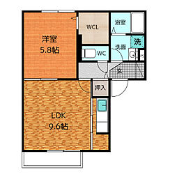 プレジール須田 1階1LDKの間取り