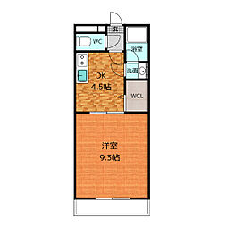 アプリコットビレッジ 4階1DKの間取り