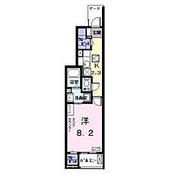 ブルックサイド 1階1Kの間取り