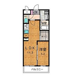 ロイヤルピジョン中村2 1LDKの間取図画像