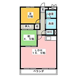 ハイネスマツウラ 2LDKの間取図画像