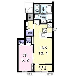 海部郡大治町大字北間島字大道アパート 1LDKの間取図画像