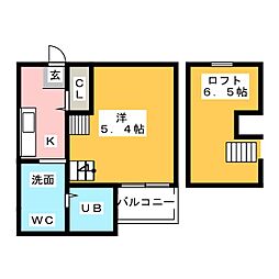 lapislazuli 1Kの間取図画像