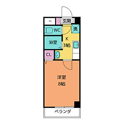 ヤマトマンション昭和橋 1Kの間取図画像