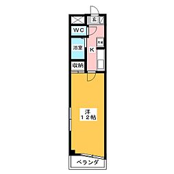 スクエア73 1Kの間取図画像