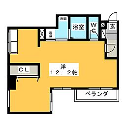 ソレイユ岩塚 ワンルームの間取図画像