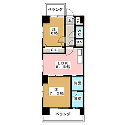 アネシスYM 2LDKの間取図画像