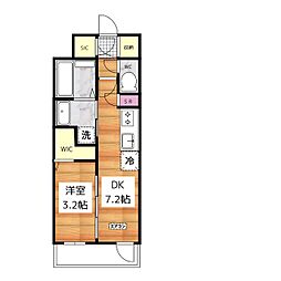 エステムコート名古屋TWINEAST 1DKの間取図画像